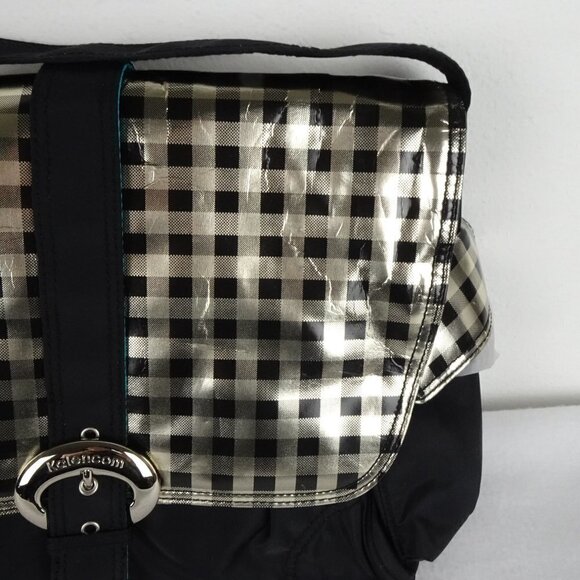 Kalencom Baby Diaper Infant Bag Black Gold + Bottle Bag Zip Pouch Changing Pad - Picture 2 of 16